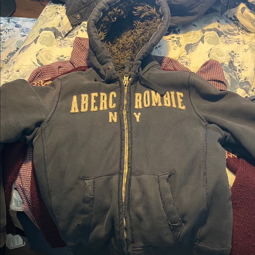Abercrombie & Fitch Kids Charcoal Jacket with Gold Details - Wolf Jaw Jacket